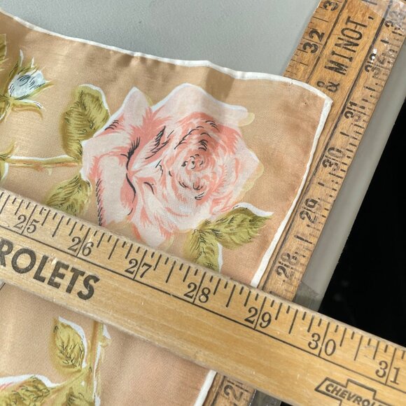 Vintage Rose Print Square Scarf Lightweight Boho Hippie Neck Wrap Bandana - Picture 3 of 4